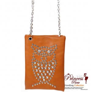 Designer Inspired Leatherette Owl Design w/ Rhine Stone and Stud Decoration